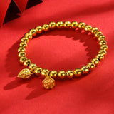 Gold Beaded Ball Stretch Bracelet
