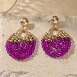 Layered Beaded Drop Earrings
