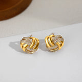 Zircon Knot Statement Stud Earrings