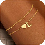 Heart Initial Bracelet