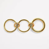 Green Cubic Zirconia Three-Link Ring