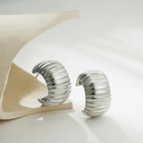 Chunky Textured C-Hoop Earrings