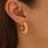 Lava Texture Chunky Hoop Earrings