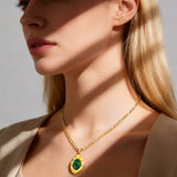 Malachite & Opal Pendant Necklace