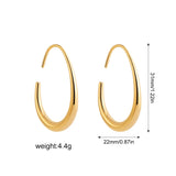 Oval Hook Drop Earrings