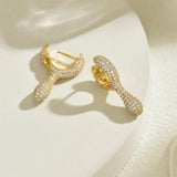 Cubic Zirconia Teardrop Huggie Earrings