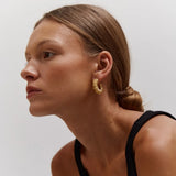 Pleated Texture C-Hoop Earrings