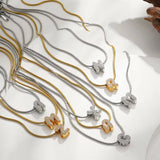 Tiny Initial CZ Necklace