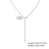 Gold Paperclip Lariat Necklace
