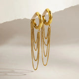 Gold Tassel Chain Dangle Earrings