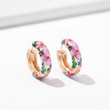 Green Beaded Circle Hoop Earrings
