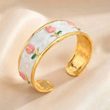 Enamel Tulip Cuff Bracelet