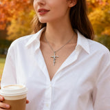 Silver Plated Alloy Faith Cross Pendant Necklaces