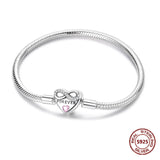Sterling Silver Zirconia Charm Bracelet
