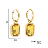 Square Crystal Zirconia Hoop Earrings