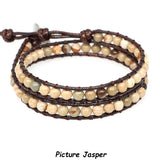 Azure Lapis Leather Wrap Bracelet