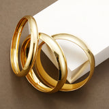 Gold Wide Bangle Set (3-Piece)