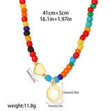 Beaded Initial Heart Necklace