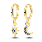 Sterling Silver Charm Hoop Earrings