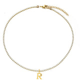 Pavé Initial Tennis Necklace