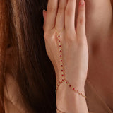 Zircon Beaded Hand Chain Bracelet