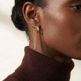 Tassel Chain Wide C-Shape Studs