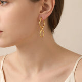 Gold Twisted Infinity Hoop Earrings