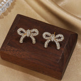 Cubic Zirconia Bow Stud Earrings