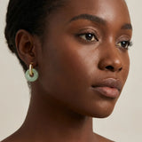 Vintage Green Doughnut Zircon Earrings