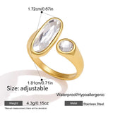 Geometric CZ Zircon Open Ring
