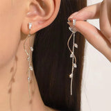 Black Tassel Drop Earrings