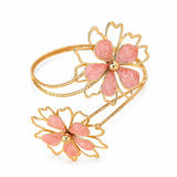 Gold Enamel Flower Arm Cuff