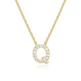 Zircon Letter Choker Necklace