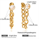 CZ Zircon Chain Pendant Drop Earrings