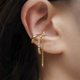 CZ Zircon Tassel Chain Ear Clip