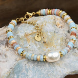 Natural Stone & Pearl Bohemian Bracelet
