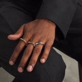 Multilayer Connecting Cubic Zirconia Ring