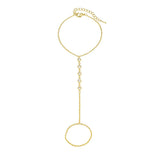 Zircon Beaded Hand Chain Bracelet