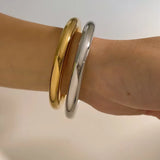 Gold Hollow Bangle Bracelet