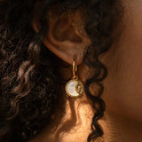 Natural Shell Sun & Moon Hoop Earrings