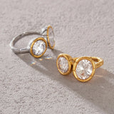 Luxury Double Round Zircon Ring