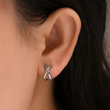 Cross Circle Huggie Earrings
