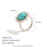Pearl & Turquoise Round Ring