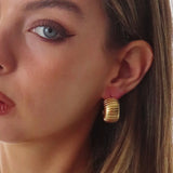 Chunky Textured C-Hoop Earrings