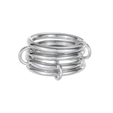 Multilayer Connecting Cubic Zirconia Ring