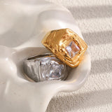 CZ Zircon Square Chunky Ring