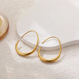 Oval Hook Drop Earrings