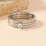 Classic Zircon Ring Stack Set