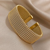 Woven Gold Cuff Bracelet