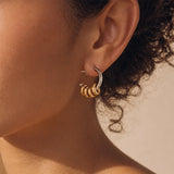 Vintage Two-Tone C-Shape Drop Earrings